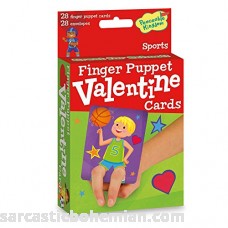 Peaceable Kingdom Valentines Day 28 Finger Puppet Sports Cards with Envelopes